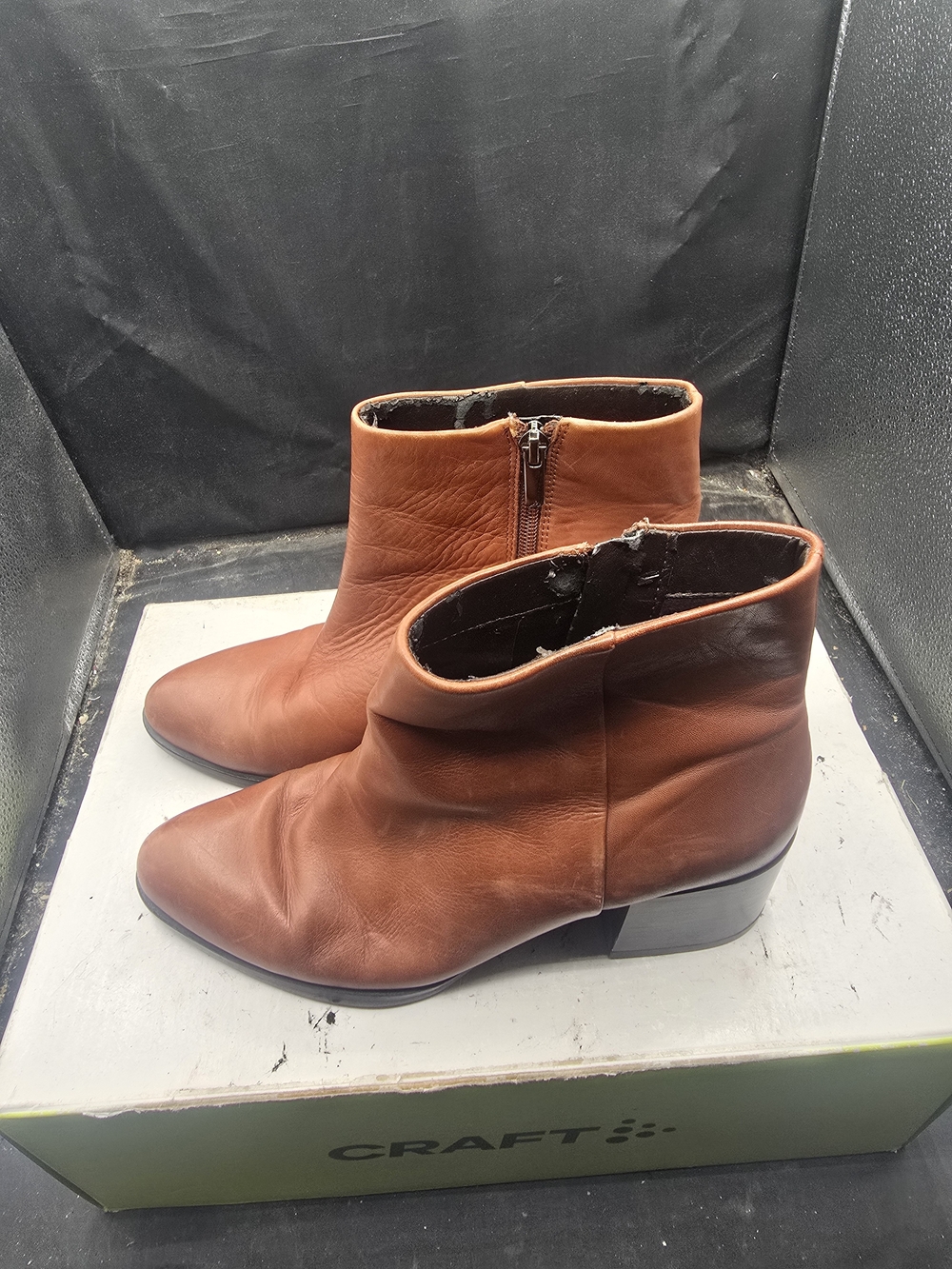 Sam‎ Edelman Cognac Leather Ankle Booties